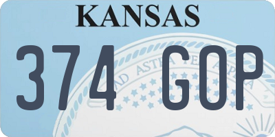 KS license plate 374GOP