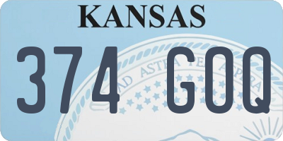 KS license plate 374GOQ