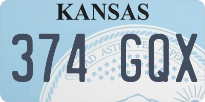 KS license plate 374GQX