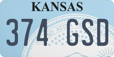 KS license plate 374GSD