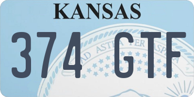 KS license plate 374GTF