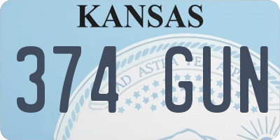 KS license plate 374GUN
