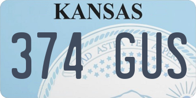 KS license plate 374GUS