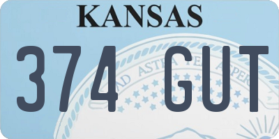 KS license plate 374GUT