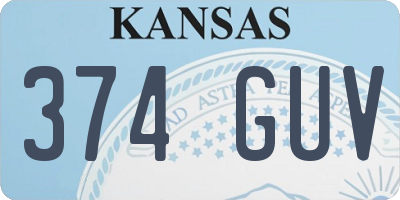 KS license plate 374GUV