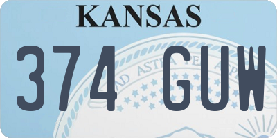 KS license plate 374GUW
