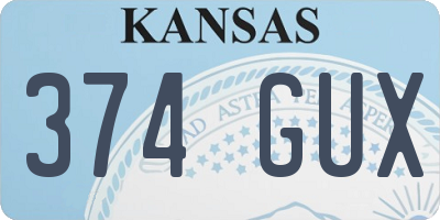 KS license plate 374GUX