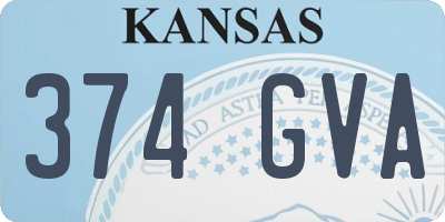 KS license plate 374GVA
