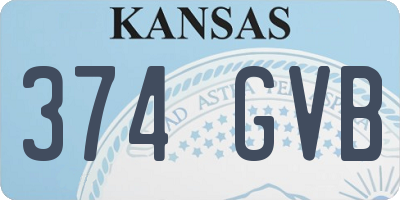 KS license plate 374GVB