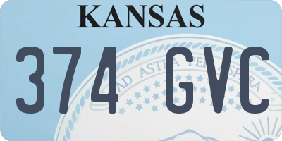 KS license plate 374GVC