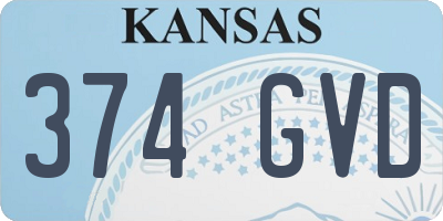 KS license plate 374GVD