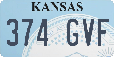 KS license plate 374GVF