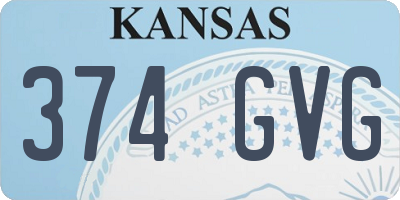 KS license plate 374GVG