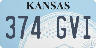 KS license plate 374GVI