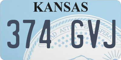 KS license plate 374GVJ