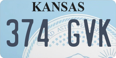 KS license plate 374GVK