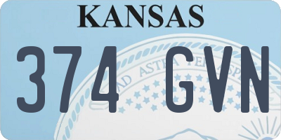 KS license plate 374GVN