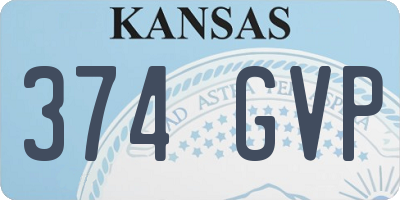 KS license plate 374GVP