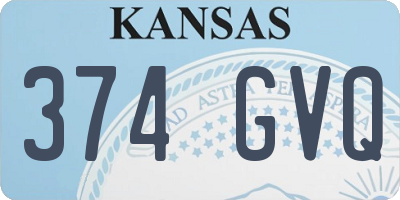 KS license plate 374GVQ