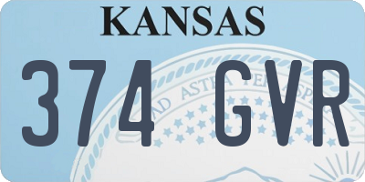 KS license plate 374GVR