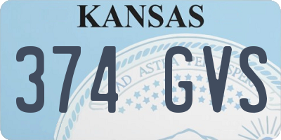 KS license plate 374GVS