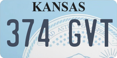 KS license plate 374GVT