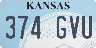 KS license plate 374GVU