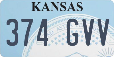 KS license plate 374GVV