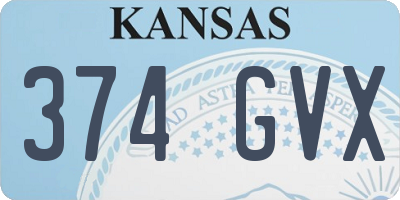 KS license plate 374GVX