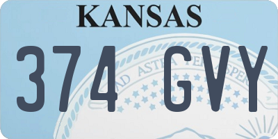 KS license plate 374GVY