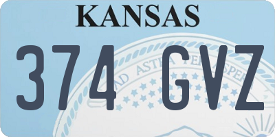 KS license plate 374GVZ