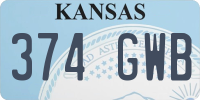 KS license plate 374GWB