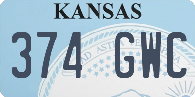 KS license plate 374GWC