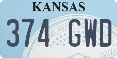 KS license plate 374GWD