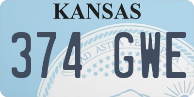 KS license plate 374GWE