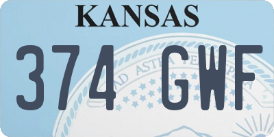 KS license plate 374GWF