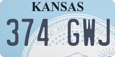KS license plate 374GWJ