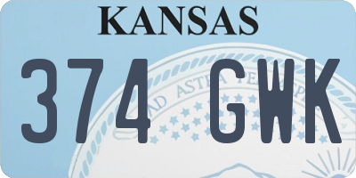 KS license plate 374GWK
