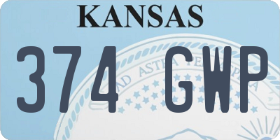 KS license plate 374GWP