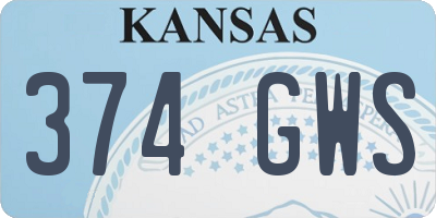 KS license plate 374GWS