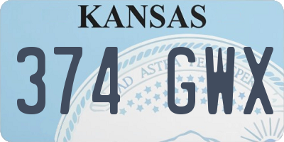 KS license plate 374GWX