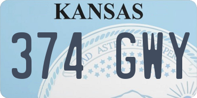 KS license plate 374GWY