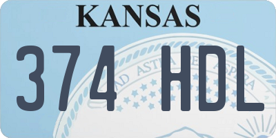KS license plate 374HDL