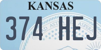 KS license plate 374HEJ