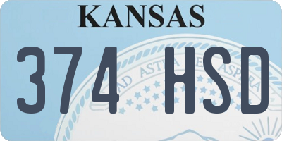 KS license plate 374HSD