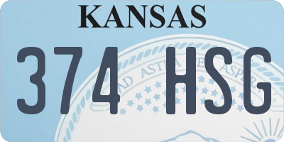 KS license plate 374HSG