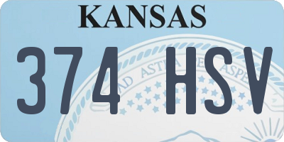 KS license plate 374HSV