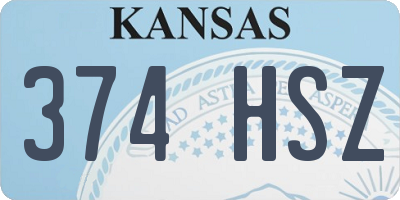 KS license plate 374HSZ
