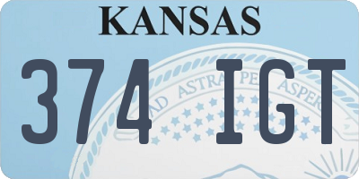 KS license plate 374IGT