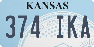 KS license plate 374IKA